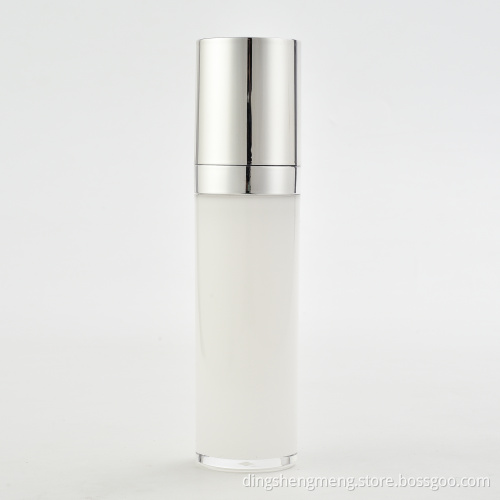 Envase de crema recargable de maquillaje de empaquetado de locion de lujo transparente redondo